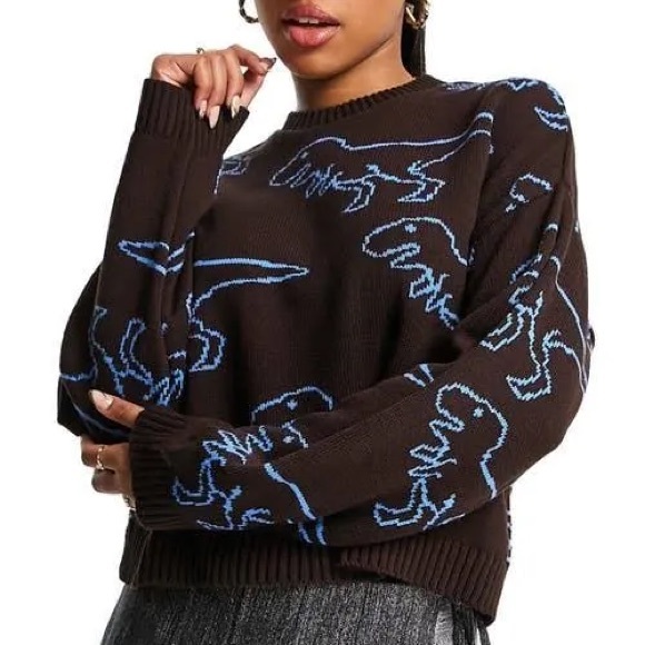 ASOS Dinosaur Print Sweater - Picture 1 of 7